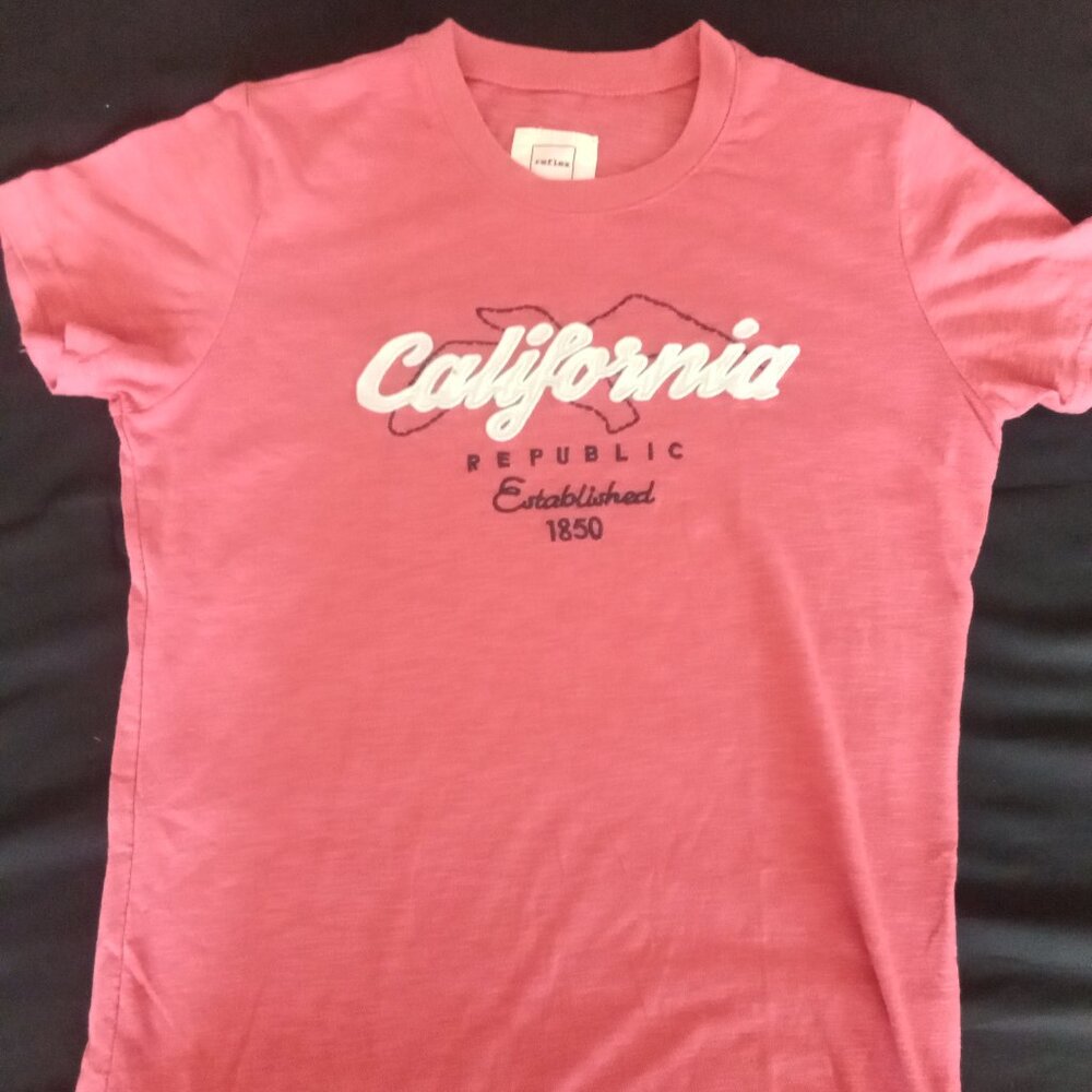 REFLEX WOMENS T_SHIRT SHORT SLEEVE COTTON CALIFORNIA LOGO SIZE LARGE